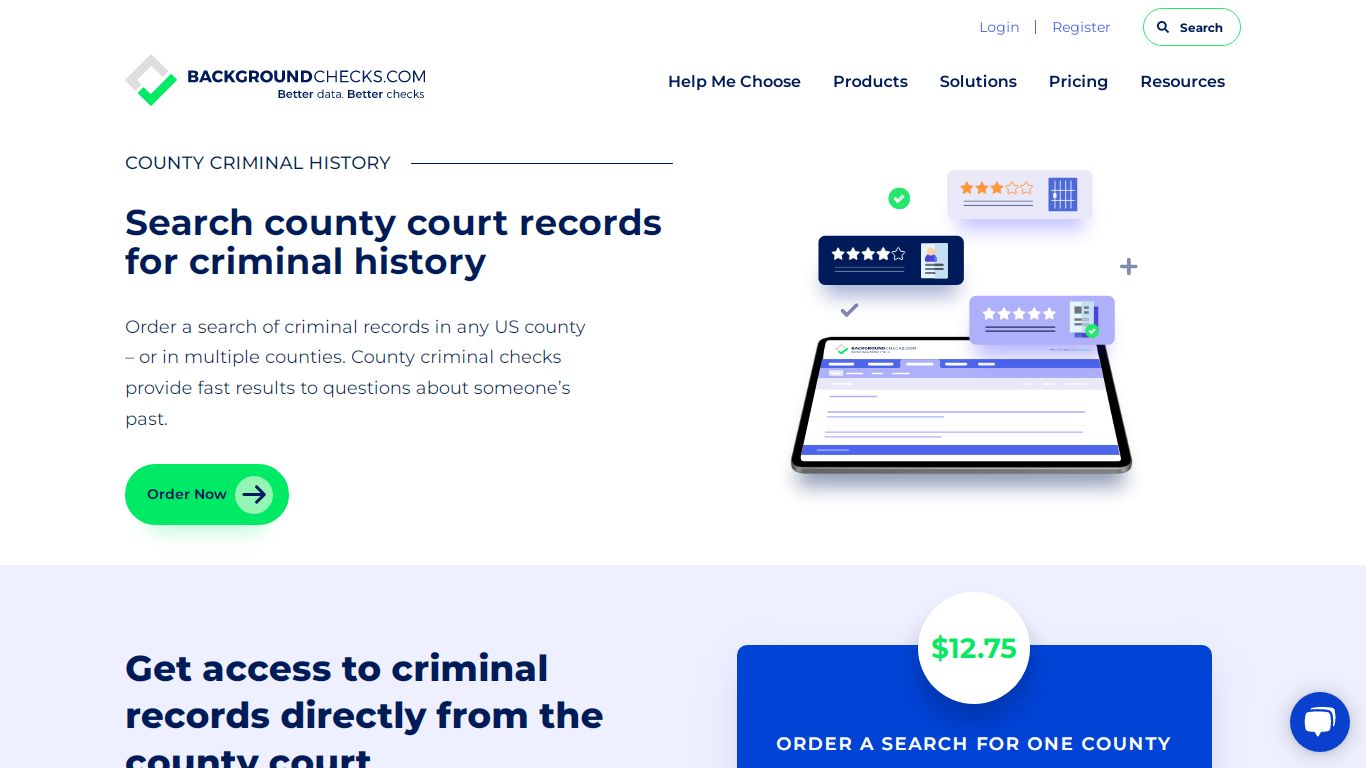Search county court records for criminal history - background checks