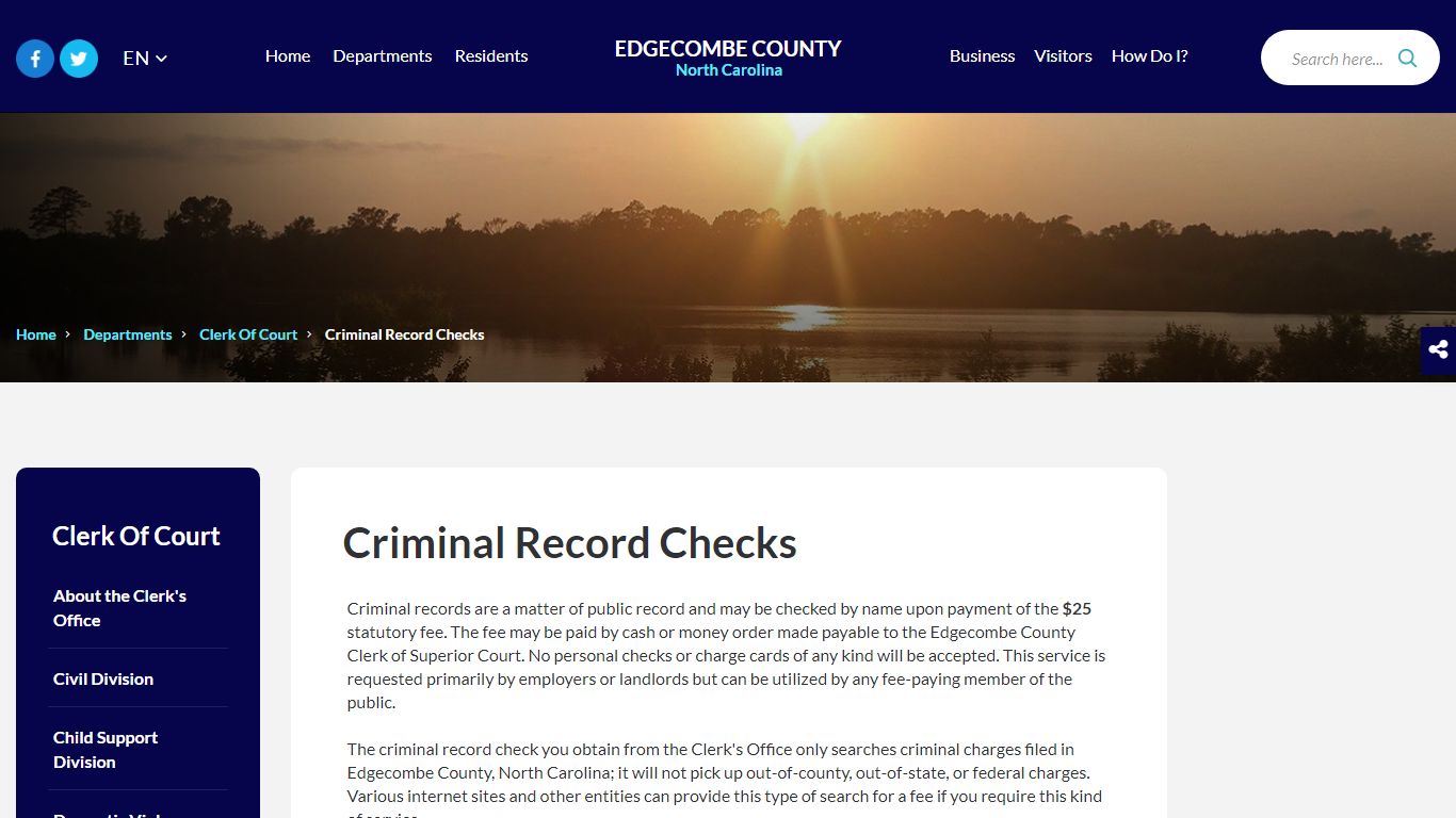 Criminal Record Checks - Welcome to Edgecombe County